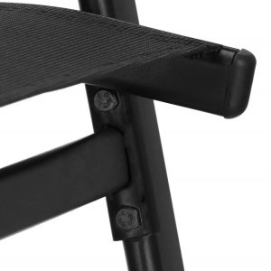 Meble ogrodowe zestaw na taras dla 6 osób: metalowe 6 krzeseł i stół z bezbarwnym szklanym blatem, czarny UNIWERSALNY 28