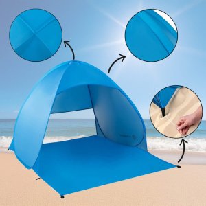 Namiot plażowy samorozkładający, parawan turystyczny Pop up niebieski UNIWERSALNY 29