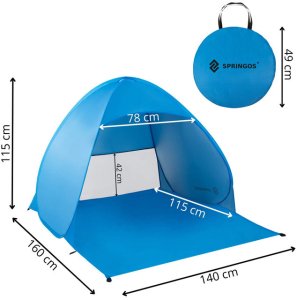 Namiot plażowy samorozkładający, parawan turystyczny Pop up niebieski UNIWERSALNY 5