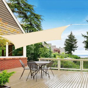 Żagiel przeciwsłoneczny 3x2 m prostokątny ogrodowy wodoodporny kremowy UNIWERSALNY 10