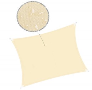 Żagiel przeciwsłoneczny, ogrodowy 4x3 m cieniujący prostokątny, kremowy UNIWERSALNY 13