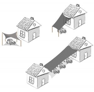 Żagiel przeciwsłoneczny, ogrodowy 4x3 m cieniujący prostokątny, kremowy UNIWERSALNY 15