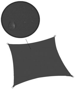 Żagiel przeciwsłoneczny 4x4 m daszek ogrodowy kwadratowy grafit UNIWERSALNY 11