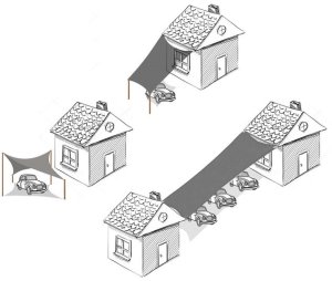 Żagiel przeciwsłoneczny 4x4 m daszek ogrodowy kwadratowy grafit UNIWERSALNY 12