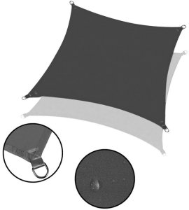 Żagiel przeciwsłoneczny 4x4 m daszek ogrodowy kwadratowy grafit UNIWERSALNY 14