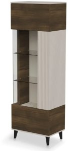 Witryna wysoka RANDOM 2 W-1 60cm orzech/kaszmirowa HALMAR 2