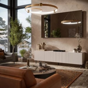 Szafka RTV PAXOS 2 200cm kaszmirowa HALMAR 3