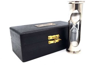 Klepsydra mosiężna w pudełku drewnianym - 1 minuta NI1314A 2