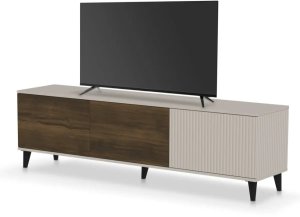 Szafka RTV RANDOM 2 180cm orzech/kaszmirowa HALMAR 3