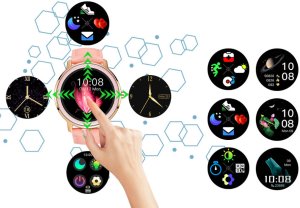 Elegancki Smartwatch Damski z Bransoletą Mesh i Funkcjami Zdrowotnymi 3