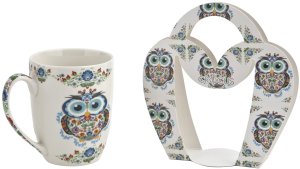 Kubek porcelanowy 350 ml Sowa Etno 1