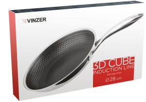 Patelnia 28 cm VINZER 3D CUBE INDUCTION LINE 50403 4