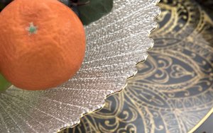 Patera szklana dekoracyjna ze złotą stopką 162398 5