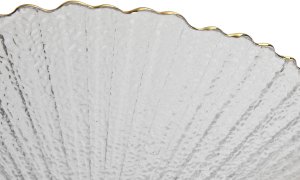 Patera szklana dekoracyjna ze złotą stopką 162398 7