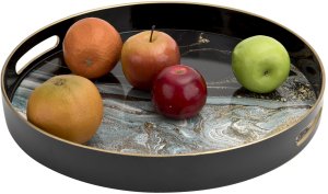 Taca dekoracyjna 37,5 cm czarno - złota Tulum 135948 2