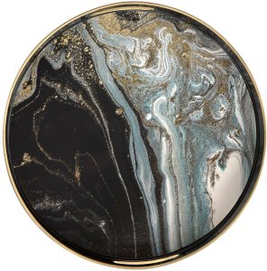 Taca dekoracyjna 37,5 cm czarno - złota Tulum 135948 3