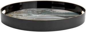 Taca dekoracyjna 37,5 cm czarno - złota Tulum 135948 4