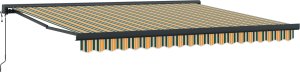 vidaXL Automatyczna markiza chowana zielona i żółta 400x300 cm 3