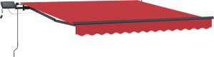 vidaXL Ręczna Markiza Chowana z LED Czerwona 300x250 cm 4