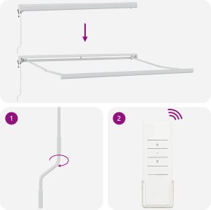 vidaXL Automatyczna chowana markiza biała 350x250 cm 6