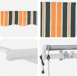 vidaXL Automatyczna markiza chowana zielono-żółta 400x300 cm 5