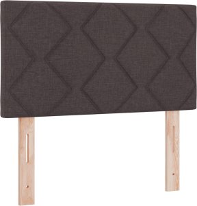 vidaXL Łóżko z Pudełkiem Sprężynowym z Materacem i LED Ciemnobrązowe 120x190 cm Tkanina 4