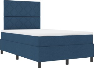 vidaXL Łóżko typu box spring z materacem Niebieskim 120x200 cm Tkanina 3