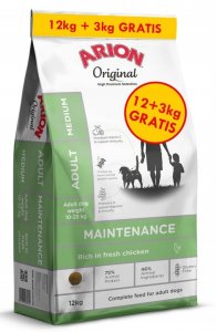 ARION Original Maintenance Adult Large 12kg + 3kg 1