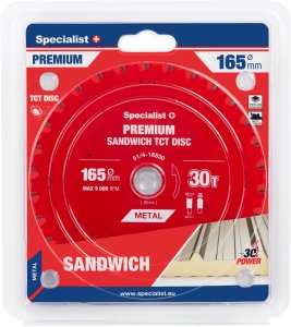 Cutting disc 165x30Tx20mm, Sandwich PREMIUM, SPECIALIST+ 1