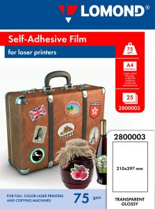 Lomond PET Laserjet Film Self Adhesive Transparent Glossy A4, 25 sheets 1