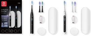Oclean X Pro 20 S Duo Set electric toothbrushes for two, white and black 1