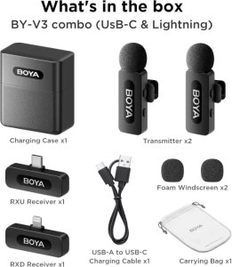 Boya wireless microphone BY-V3 Combo 4
