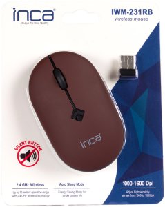 Inca IWM-231RB myszka Oburęczny RF Wireless Optyczny 1600 DPI 6