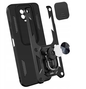 ETUI PANCERNE DO XIAOMI REDMI NOTE 9S / 9 PRO / PRO MAX CZARNE ARMOR  SZKŁO 3