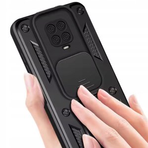 ETUI PANCERNE DO XIAOMI REDMI NOTE 9S / 9 PRO / PRO MAX CZARNE ARMOR  SZKŁO 4