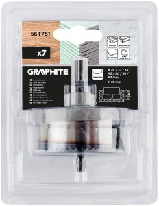 Otwornice do drewna 26 - 63 mm, h 25 mm zęby hartowane, zestaw 7 szt. 2