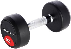 Hantla gumowana 6 kg UNDERFIT do ćwiczeń siłowych fitness 1