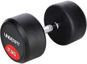 Hantla gumowana 37,5 kg UNDERFIT do ćwiczeń siłowych fitness 1