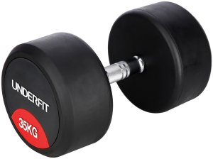 Hantla gumowana 35 kg UNDERFIT do ćwiczeń siłowych fitness 1