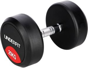 Hantla gumowana 20 kg UNDERFIT do ćwiczeń siłowych fitness 1