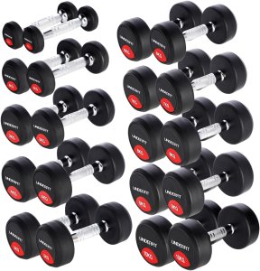 Zestaw hantli gumowanych UNDERFIT 2 x 1-10 kg 10 par (110 kg) siłownia 1