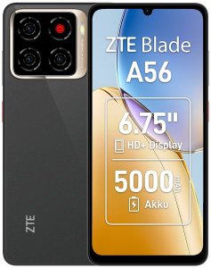ZTE Blade A56 - 4G Smartphone - Dual-SIM - RAM 4 GB / Interner Speicher 64 GB - microSD slot - 6.75" - 1600 x 720 Pixel (90 Hz) - Triple-Kamera 13 MP, 0.08 MP, 0,08 MP - front camera 8 MP - Tiefschwarz 2