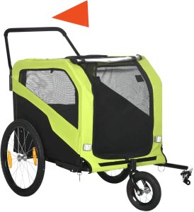 Przyczepka Rowerowa Dla Zwierząt Zielona 170x77x90cm PAKO D00-168V00GN 1