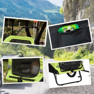 Przyczepka Rowerowa Dla Zwierząt Zielona 170x77x90cm PAKO D00-168V00GN 12