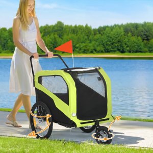 Przyczepka Rowerowa Dla Zwierząt Zielona 170x77x90cm PAKO D00-168V00GN 3