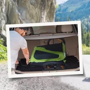 Przyczepka Rowerowa Dla Zwierząt Zielona 170x77x90cm PAKO D00-168V00GN 6