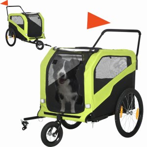 Przyczepka Rowerowa Dla Zwierząt Zielona 170x77x90cm PAKO D00-168V00GN 8