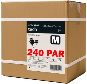 Rękawice Robocze MERCATOR Tech Black+Black PU - 240 Par (7 - S) 10