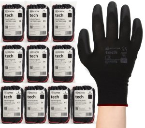 Rękawice Robocze MERCATOR Tech Black+Black PU - 120 Par (7 - S) 2