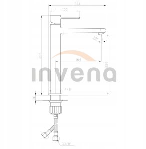 Bateria umywalkowa Invena bateria umywalkowa wysoka Neri, czarny BU-01-W04-L 6